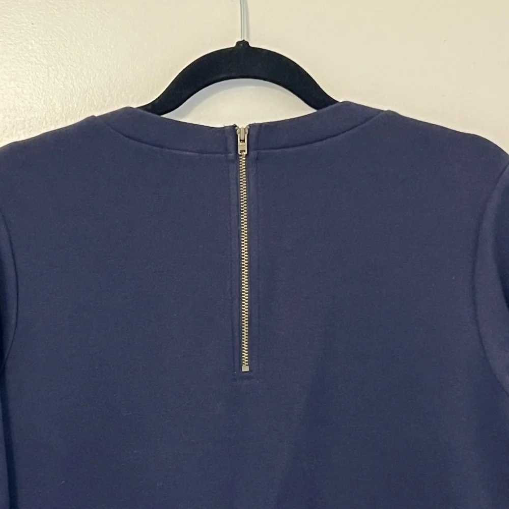 J. Crew Women’s Navy Sweatshirt with Fringe Hem - Picture 4 of 5